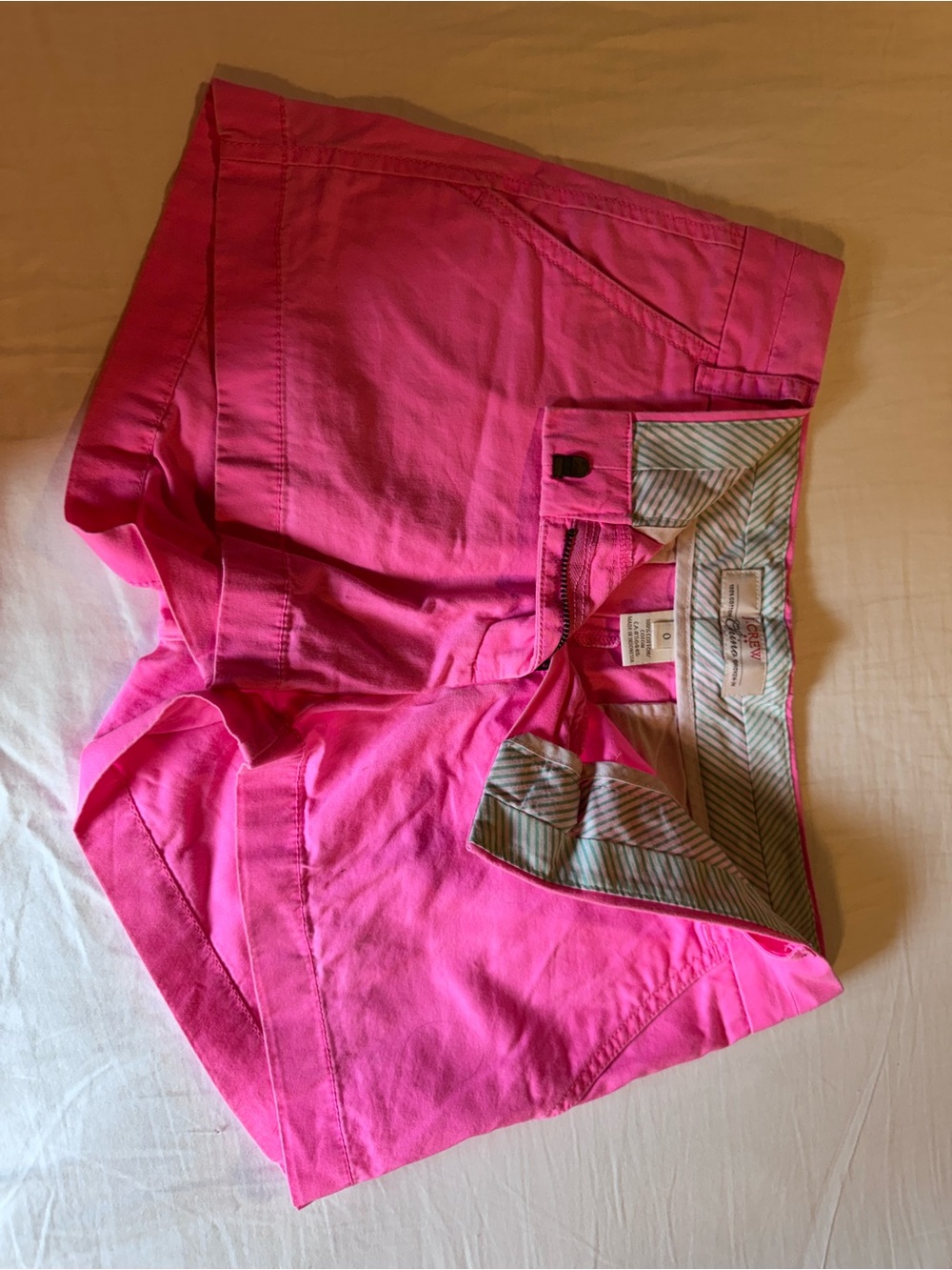 J. Crew Bright Pink Women's Chino Bermuda Shorts. Size 0